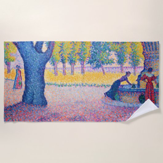 Paul Signac - Fountain des Lices, Saint-Tropez Strandtuch (Vorderseite)