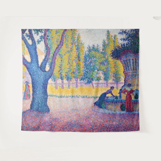Paul Signac - Fountain des Lices, Saint-Tropez Wandteppich (Vorderseite (Horizontal))
