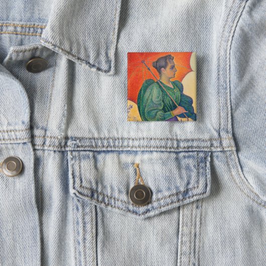 Paul Signac - Frau mit Sonnenschirm Button (Beispiel)