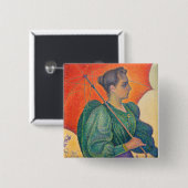 Paul Signac - Frau mit Sonnenschirm Button (Vorne & Hinten)