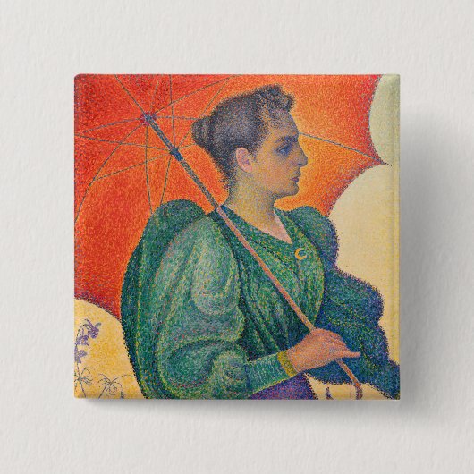 Paul Signac - Frau mit Sonnenschirm Button (Vorderseite)