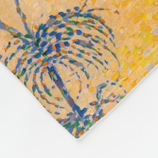 Paul Signac - Frau mit Sonnenschirm Fleecedecke (Ecke)