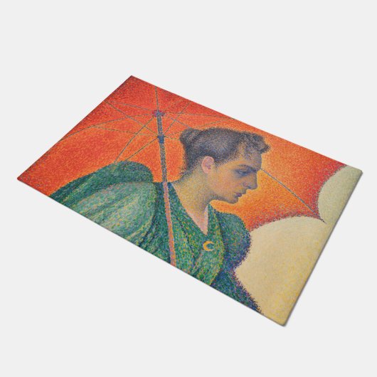 Paul Signac - Frau mit Sonnenschirm Fußmatte (Schrägansicht)