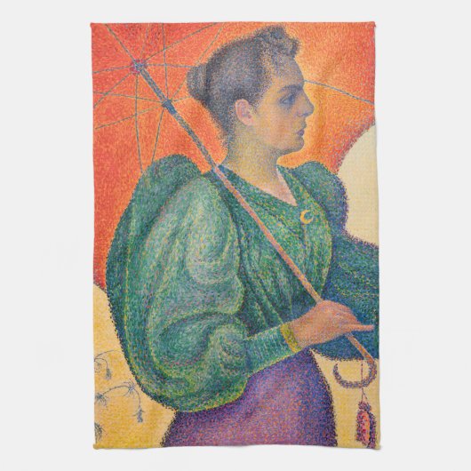 Paul Signac - Frau mit Sonnenschirm Geschirrtuch (Vertikal)
