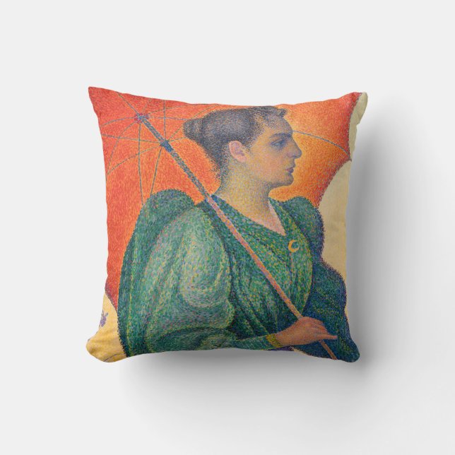 Paul Signac - Frau mit Sonnenschirm Kissen (Vorderseite)