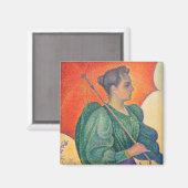 Paul Signac - Frau mit Sonnenschirm Magnet (Vorderseite/Rückseite)