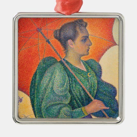 Paul Signac - Frau mit Sonnenschirm Ornament Aus Metall (Vorne)