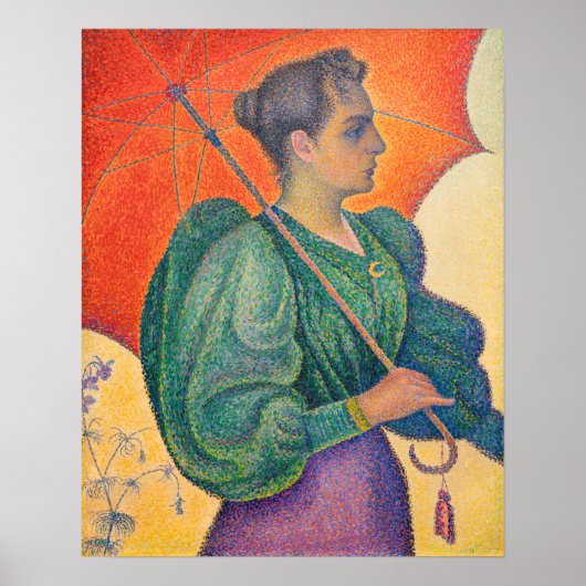 Paul Signac - Frau mit Sonnenschirm Poster (Vorne)