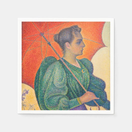 Paul Signac - Frau mit Sonnenschirm Serviette (Vorderseite)
