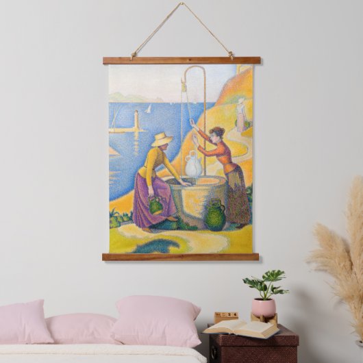 Paul Signac - Frauen am Brunnen Wandteppich Mit Holzrahmen (Schlafzimmer)