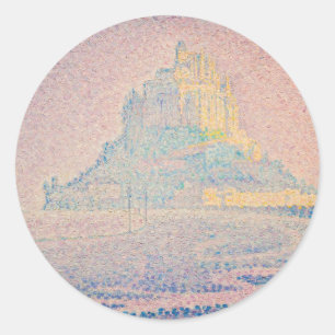 Paul Signac - Mont Saint Michel, Nebel und Sonne Runder Aufkleber