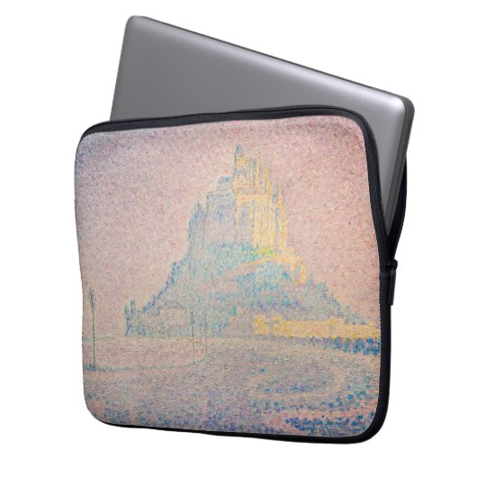 Paul Signac - Monte Saint Michel Fog und Sun Laptopschutzhülle (Vorderseite Links)