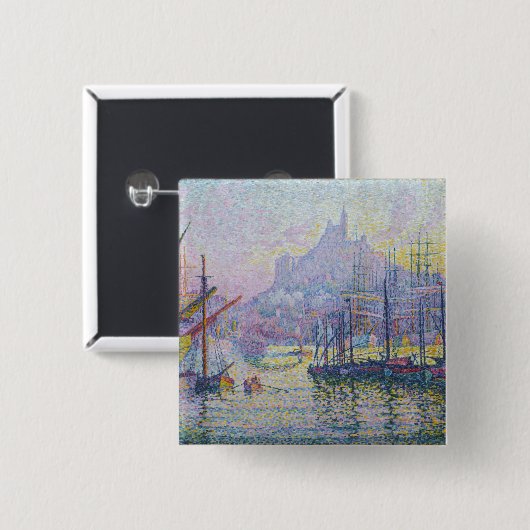 Paul Signac - Notre-Dame-de-la-Garde, Marseille Button (Vorne & Hinten)