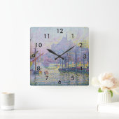 Paul Signac - Notre-Dame-de-la-Garde, Marseille Quadratische Wanduhr (Zuhause)