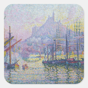 Paul Signac - Notre-Dame-de-la-Garde, Marseille Quadratischer Aufkleber
