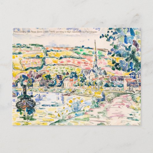 Paul Signac-Petit Anwey-The River Bank 1920-1929 Postkarte (Vorderseite)