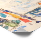 Paul Signac Pink Coastal Beach Art Print Poster (Ecke)