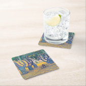 Paul Signac - Place des Lices, Saint-Tropez Rechteckiger Pappuntersetzer (Vor Ort)