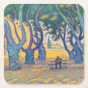 Paul Signac - Place des Lices, Saint-Tropez Rechteckiger Pappuntersetzer