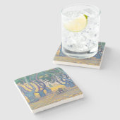 Paul Signac - Place des Lices, Saint-Tropez Steinuntersetzer (Seitenansicht)