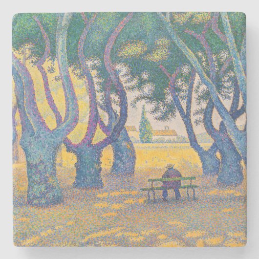 Paul Signac - Place des Lices, Saint-Tropez Steinuntersetzer (Vorderseite)
