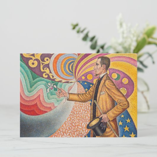 Paul Signac - Portrait von Felix Feneon, Opus 217 Dankeskarte (Stehend Vorderseite)