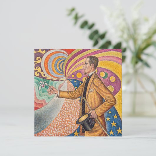 Paul Signac - Portrait von Felix Feneon, Opus 217 Einladung (Stehend Vorderseite)