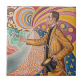 Paul Signac - Portrait von Felix Feneon, Opus 217 Fliese (Vorderseite)
