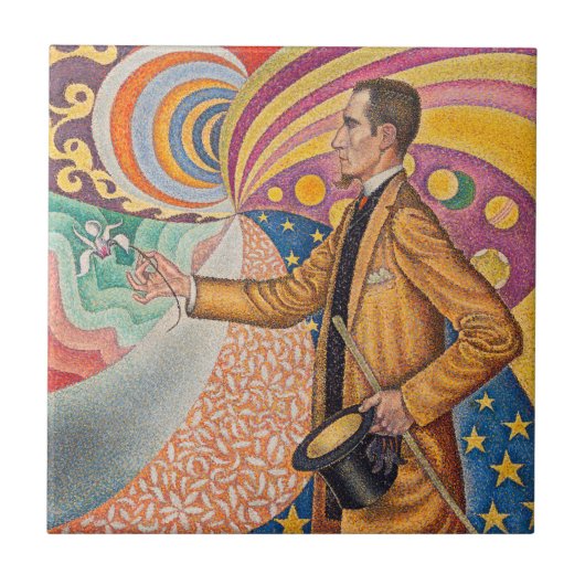 Paul Signac - Portrait von Felix Feneon, Opus 217 Fliese (Vorderseite)