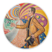 Paul Signac - Portrait von Felix Feneon, Opus 217 Keramikknauf (Vorderseite)