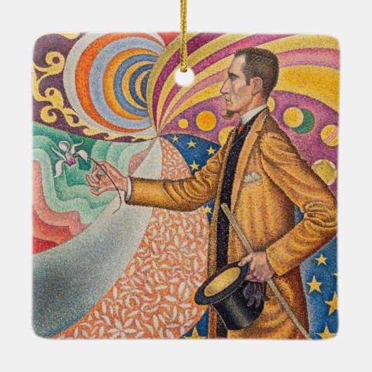 Paul Signac - Portrait von Felix Feneon, Opus 217 Keramikornament (Rückseite)