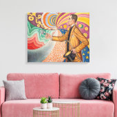 Paul Signac - Portrait von Felix Feneon, Opus 217 Leinwanddruck (Insitu (Wohnzimmer))