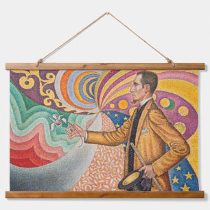 Paul Signac - Portrait von Felix Feneon, Opus 217 Wandteppich Mit Holzrahmen