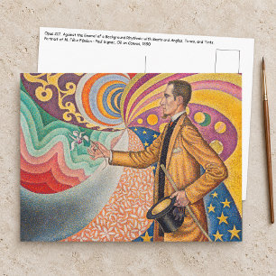 Paul Signac - Porträt von M Felix Feneon, Opus 217 Postkarte