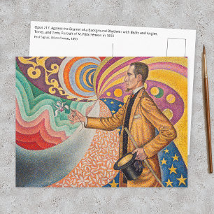 Paul Signac - Porträt von M Felix Feneon, Opus 217 Postkarte