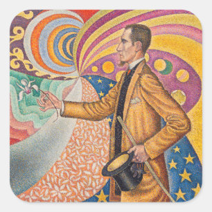 Paul Signac - Porträt von M Felix Feneon, Opus 217 Quadratischer Aufkleber