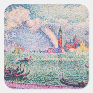 Paul Signac - Rainbow, Venedig Quadratischer Aufkleber