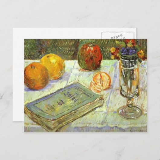 Paul Signac - Stillleben mit einem Buch Postkarte (Vorne/Hinten)