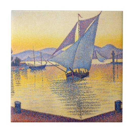 Paul Signac - The Port at Sunset, Opus 236 Fliese (Vorderseite)