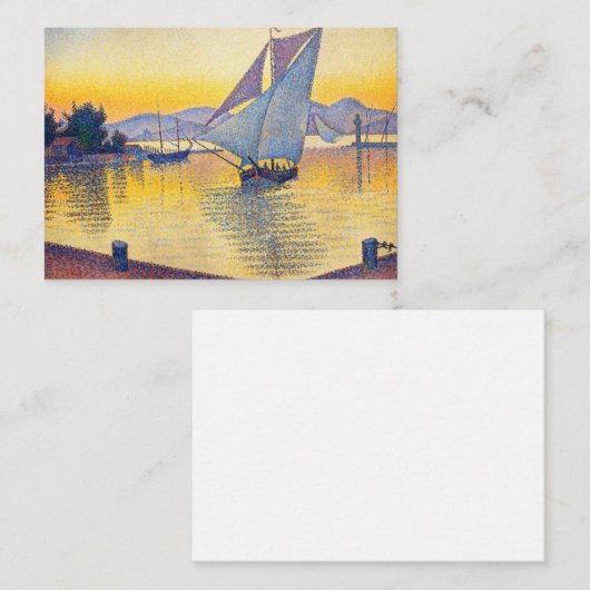Paul Signac - The Port at Sunset, Opus 236 Mitteilungskarte (Vorne/Hinten)