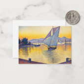 Paul Signac - The Port at Sunset, Opus 236 Mitteilungskarte (Vorderseite/Rückseite Beispiel)