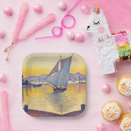 Paul Signac - The Port at Sunset, Opus 236 Pappteller (Party)