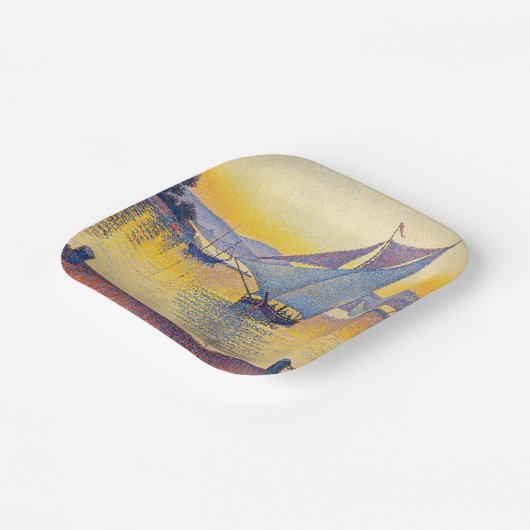 Paul Signac - The Port at Sunset, Opus 236 Pappteller (Gewinkelt)