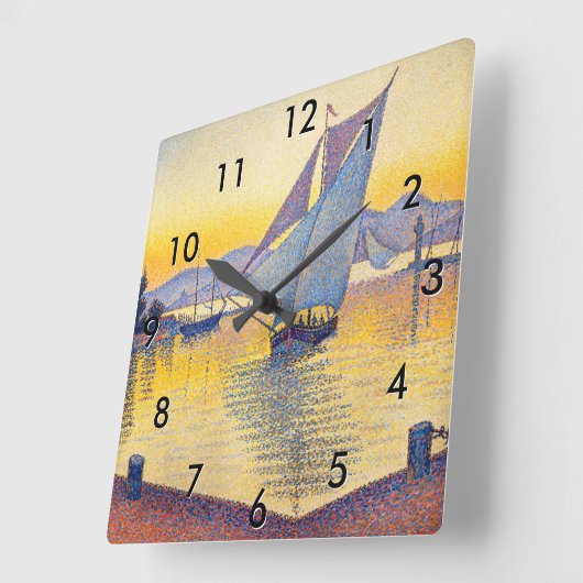 Paul Signac - The Port at Sunset, Opus 236 Quadratische Wanduhr (Winkel)