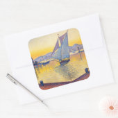 Paul Signac - The Port at Sunset, Opus 236 Quadratischer Aufkleber (Umschlag)