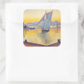 Paul Signac - The Port at Sunset, Opus 236 Quadratischer Aufkleber (Tasche)