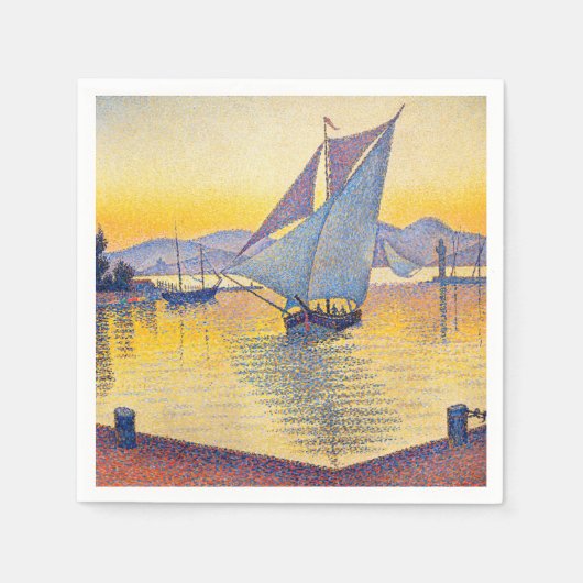 Paul Signac - The Port at Sunset, Opus 236 Serviette (Vorderseite)