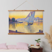 Paul Signac - The Port at Sunset, Opus 236 Wandteppich Mit Holzrahmen (Schlafzimmer)