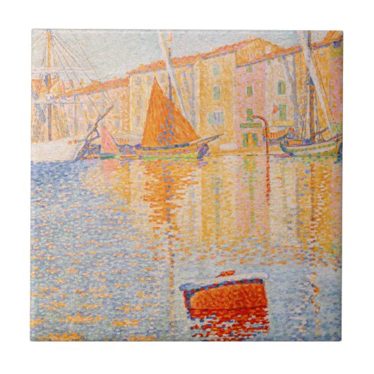 Paul Signac - The Red Buoy, Saint-Tropez Fliese (Vorderseite)