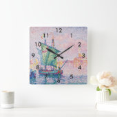 Paul Signac - Venedig, Die rosa Wolke Quadratische Wanduhr (Zuhause)